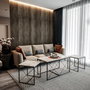 Hanah Home Defne - Juego de mesas de centro Gris claro y negro